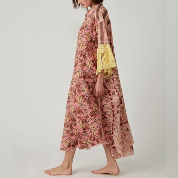 free people WATCHING WAVES maxi shirt . - Picture 3 of 14